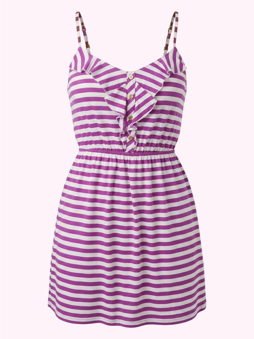 Lilly Pulitzer🎀Striped Ruffle Sundress🎀SZ L🎀Lightweight🎀Preppy Chic!
